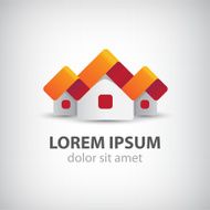 vector houses origami paper icon logo isolated