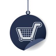 shopping cart badges vector