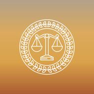 Vector juridical and legal logo sign