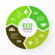 Vector green circle arrows eco infographic