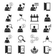 Business management icon set N3