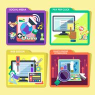 icons for internet advertising in flat design