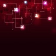 Communication Technology Red Background