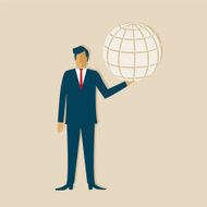 Businessman Holding A Globe