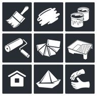 Painting work icon set