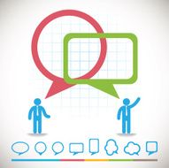 Two businessmen and bubble talk vector
