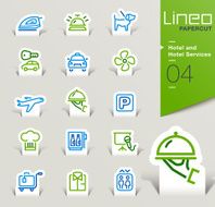 Lineo Papercut - Hotel and Services outline icons