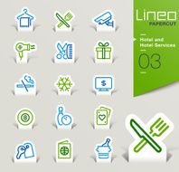 Lineo Papercut - Hotel and Services outline icons N2