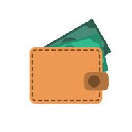 Wallet with Money Icon