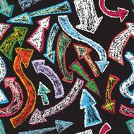 Chalkboard design elements Arrows Seamless pattern N2