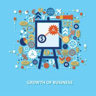 Growth of business design on blue background vector