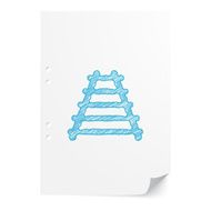 Blue handdrawn Railroad illustration on white paper sheet with c