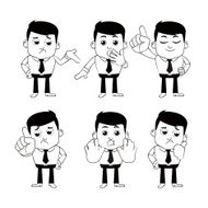 Set of businessman characters in different poses