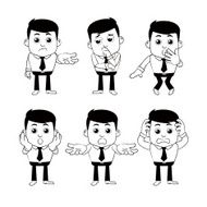 Set of businessman characters in different poses N2