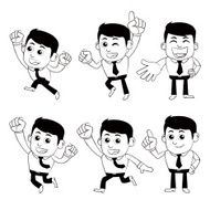 Set of businessman characters in different poses N5