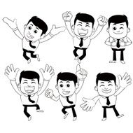 Set of businessman characters in different poses N6