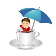 People Set - Business Businessman relaxing in coffee cup