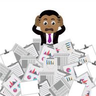 Businesspeople has a lot of works to do