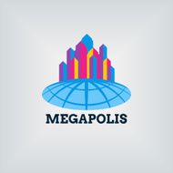 Color Megapolis Emblem Logo elements Vector Urban background