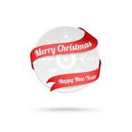 Christmas medal with red ribbon isolated on white background Vector