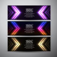 Abstract arrow pattern Vector banners set background