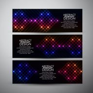 Abstract square shining pattern Vector banners set background