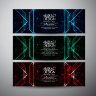 Abstract geometric shining pattern Vector banners set background