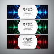 Abstract circle shining pattern Vector banners set background