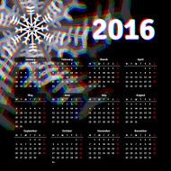 Calendar 2016 template design with header picture starts monday N2