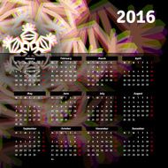 Calendar 2016 template design with header picture starts monday N11