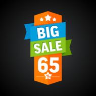 Big sale 65 percent badge Vector illustration
