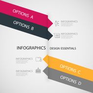 infographics Modern business origami style options banner Vector illustration