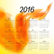 Calendar 2016 template design with header picture starts monday N29