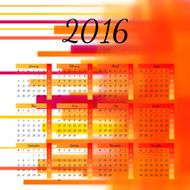 Calendar 2016 template design with header picture starts monday N30