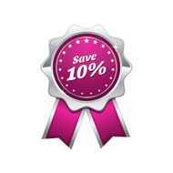 save 10 percent Pink Vector Icon Design