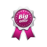 Big Offer Pink Vector Icon Design
