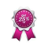 Get 25 Percent Pink Vector Icon Design