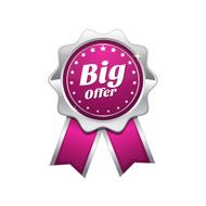 Big Offer Pink Vector Icon Design N3