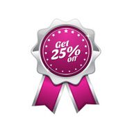 Get 25 Percent Pink Vector Icon Design N2