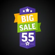 Big sale 55 percent badge Vector illustration