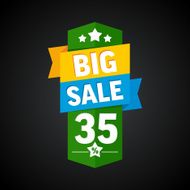 Big sale 35 percent badge Vector illustration