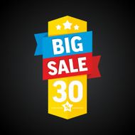 Big sale 30 percent badge Vector illustration