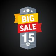 Big sale 15 percent badge Vector illustration