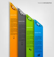 Info graphic with colored stripes and bookmarks template