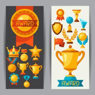 Sport or business banners with award icons N2
