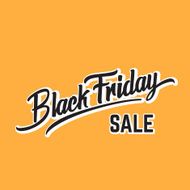 Black Friday Expressive Vector Hand Lettering Illustration On Yellow Background
