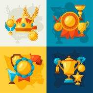 Sport or business backgrounds with award icons