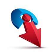 3d abstract symbol with an arrow Business growth concept vector