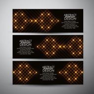 Vector yellow banners set with abstract background