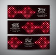 Vector red banners set with abstract background